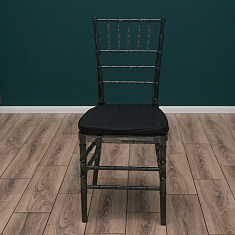 Стул кьявари прозрачный темный с черной подушкой