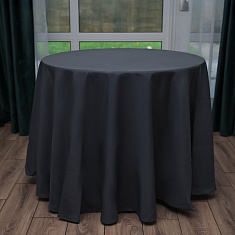 Скатерть круглая темно-серая, размер: Ø230 см