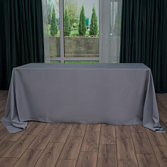Скатерть прямоугольная серая, размер: 330х225 см