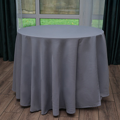 Скатерть круглая серая, размер: Ø230 см
