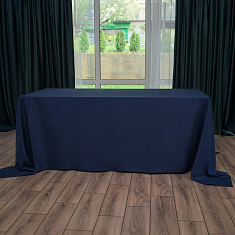 Скатерть прямоугольная темно-синяя, размер: 330х225 см