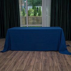 Скатерть прямоугольная синяя, размер: 330х225 см