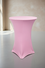 Коктейльный стол в стрейч-чехле розового цвета