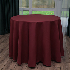 Скатерть круглая бордовая, размер: Ø230 см