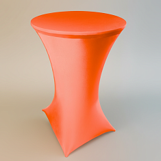 Коктейльный стол в стрейч-чехле оранжевого цвета