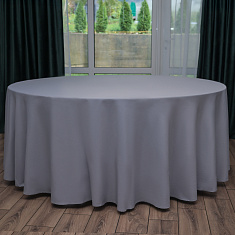 Скатерть круглая серая, размер: Ø330 см
